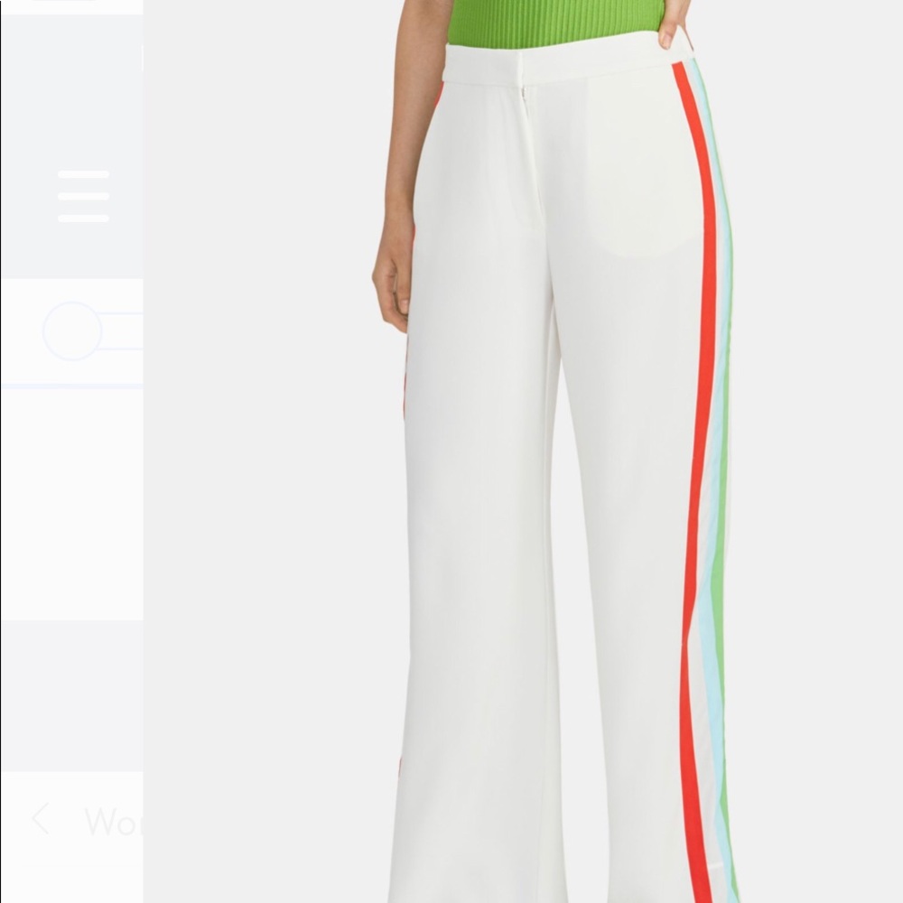RACHEL ROY White Striped Straight leg Pants